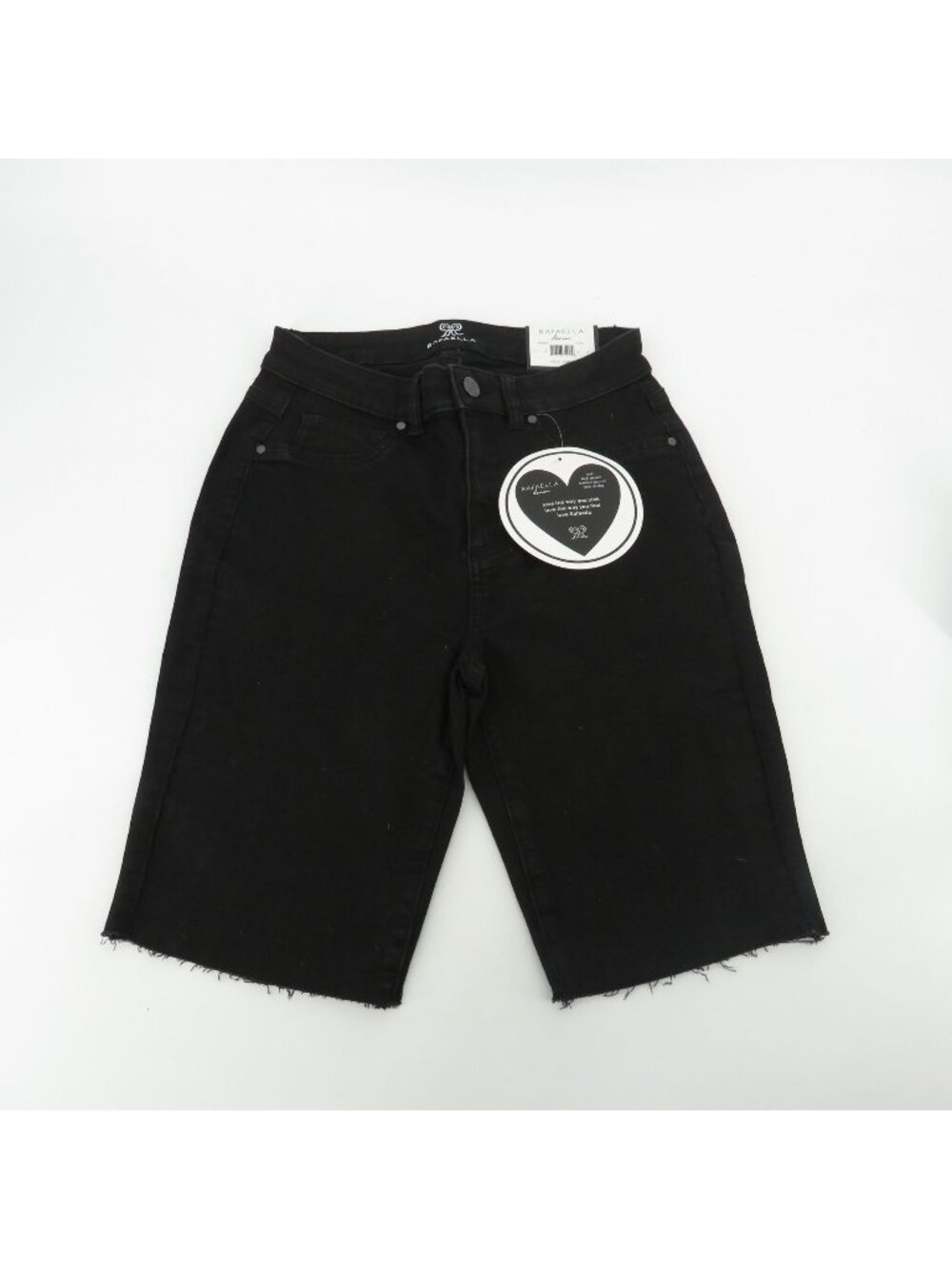 Rafaella Womens Black High Rise Bermuda Denim Shorts 4 NEW $49.50